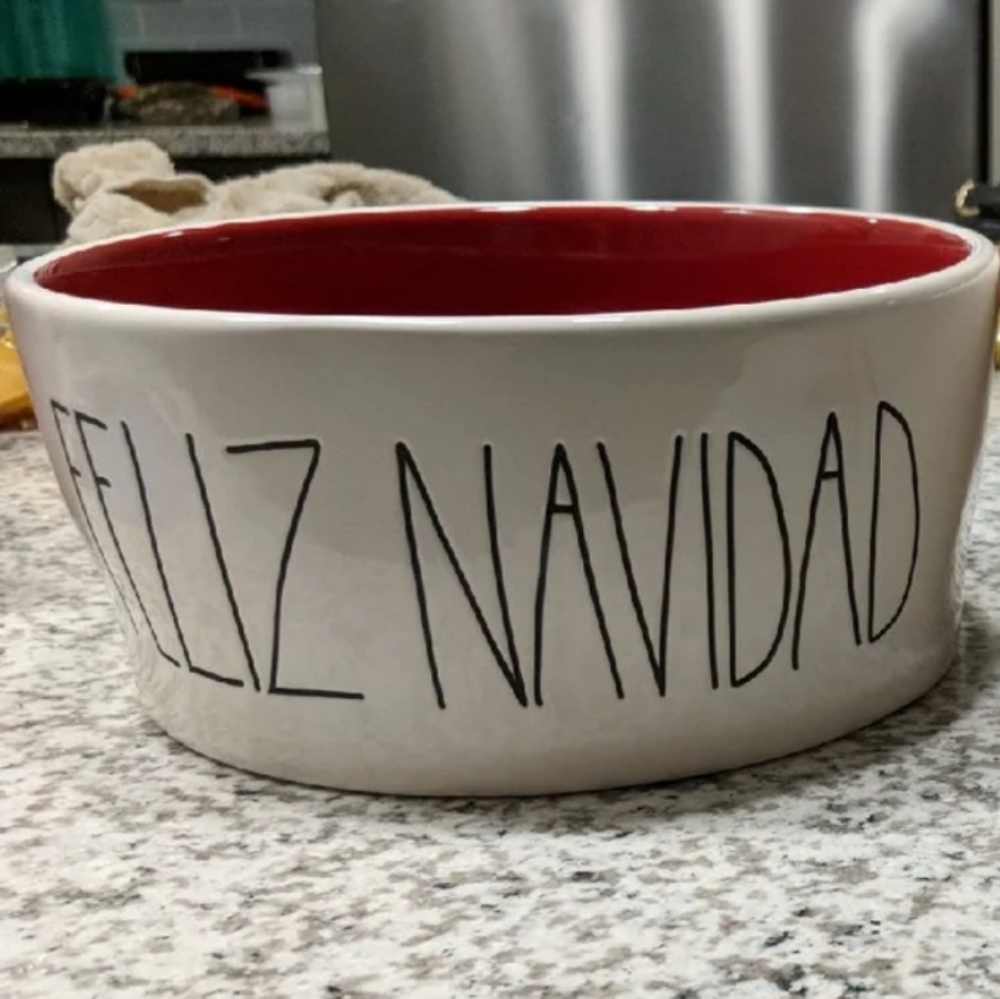 Rae Dunn Feliz Navidad Christmas Dog Bowl